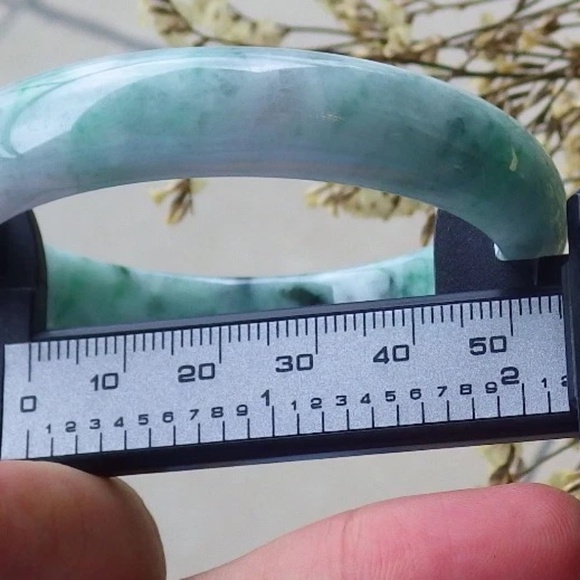 Certified Green 100% Natural A JADE Jadeite Bangle Bracelet 玉镯 56mm - Picture 6 of 10